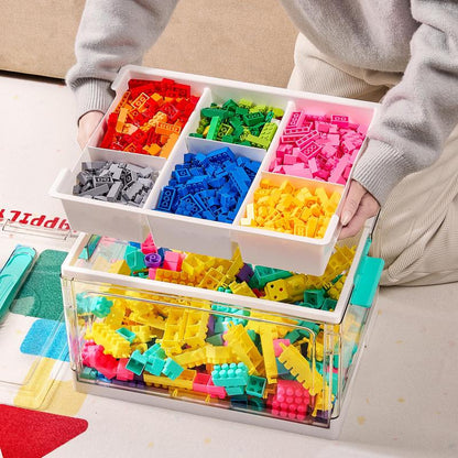 Velora 24QT Clear Plastic Craft Organizer & Storage Box with Removable Tray